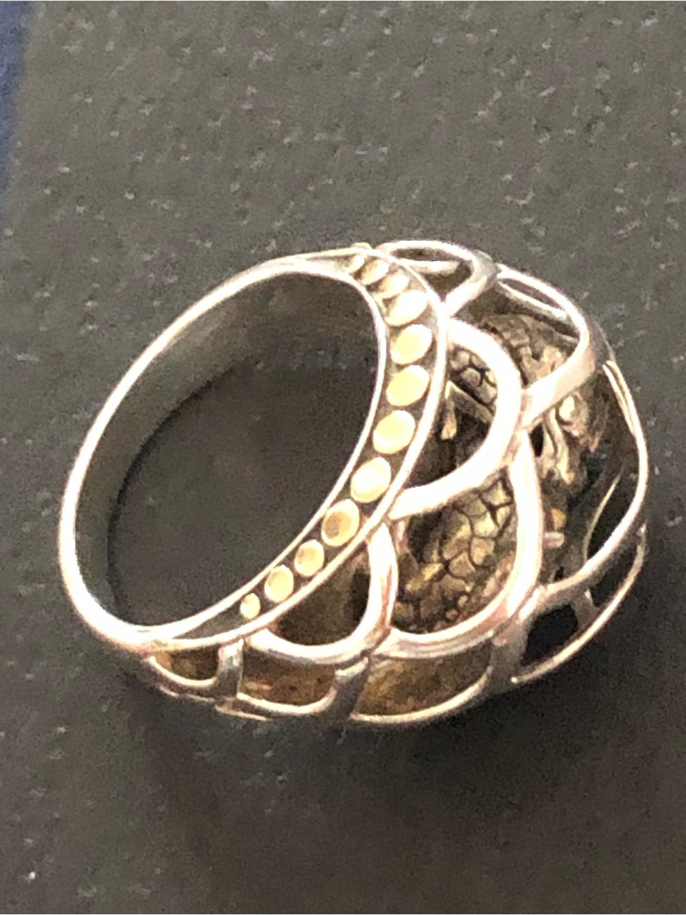 John Hardy HIDDEN Dragon in Dome Ring Naga 18kt/925 Sterling silver Size 7
